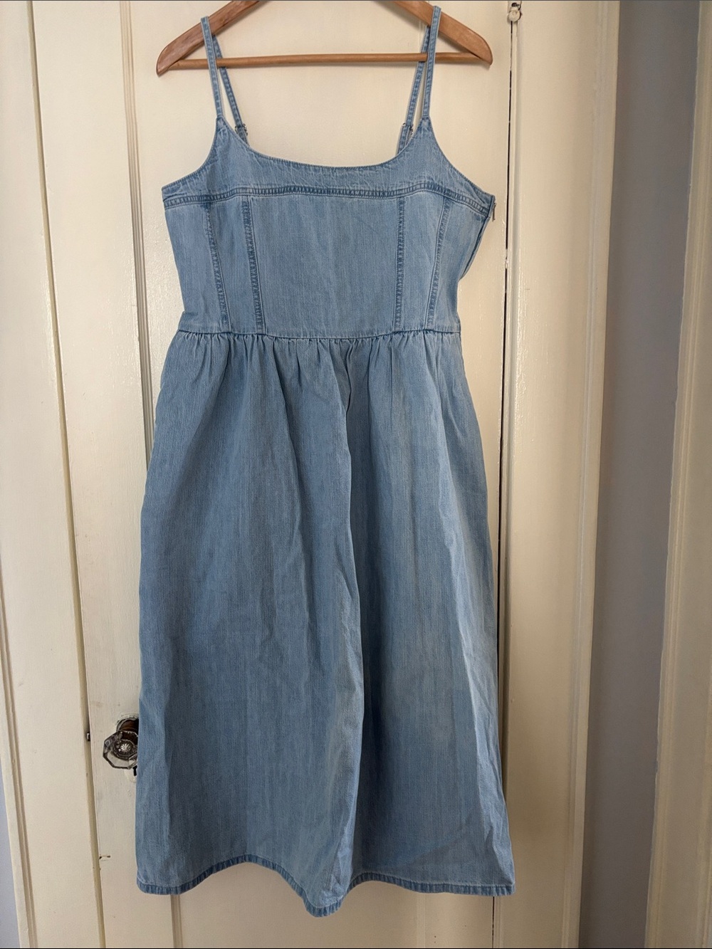 Levi's Light Blue Denim Skirt Dress with Spaghetti Straps